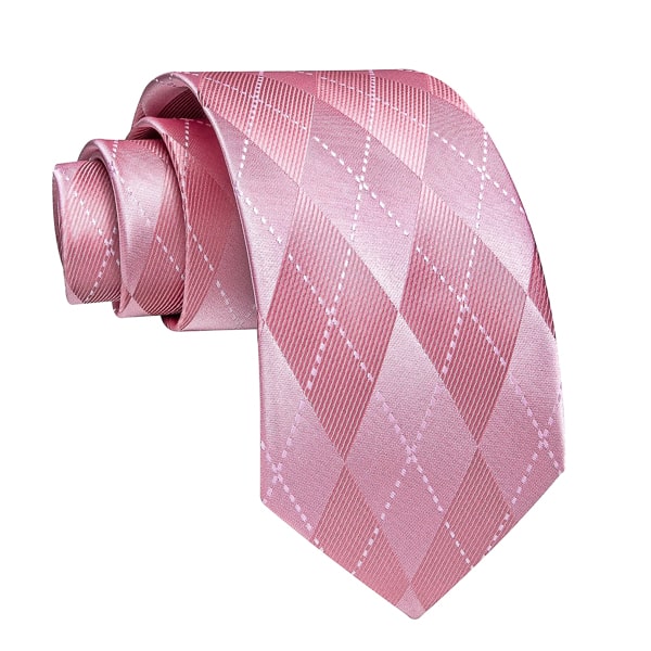 Pink argyle silk tie
