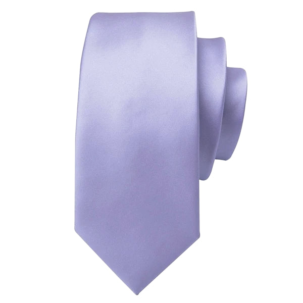 Plain lavender silk tie