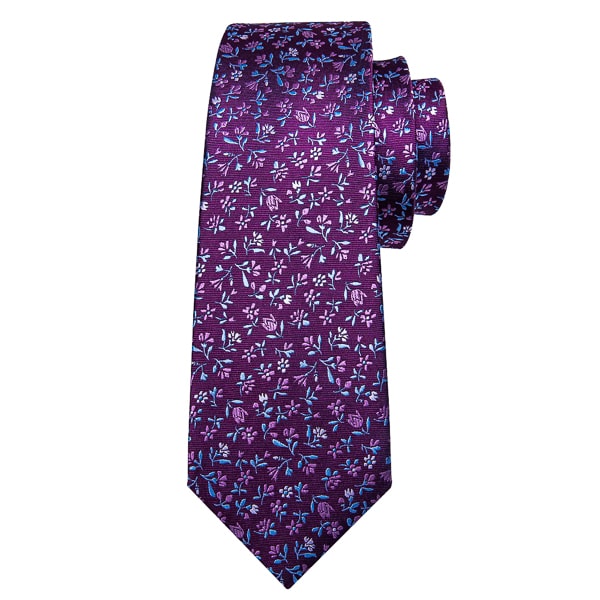 Purple floral silk tie