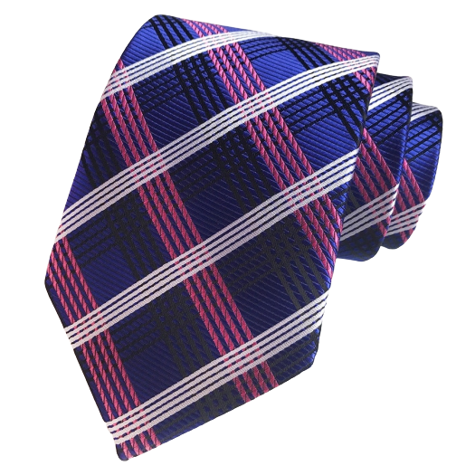 Cravatta di seta a quadretti viola elegante da uomo di classe