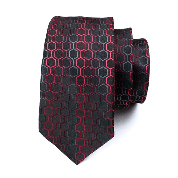 Red hexagon silk tie