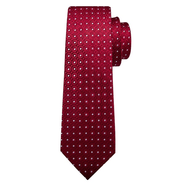 Red polka dot silk necktie