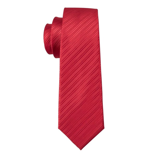 Red striped silk tie