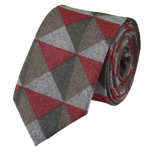 Classy Men Red Triangle Cotton Necktie