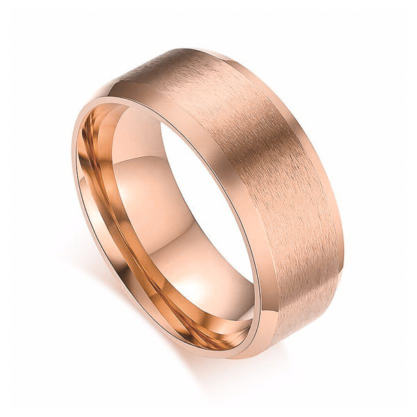 Rose gold band ring for men
