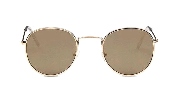 Round Brown Mirror Sunglasses For Men