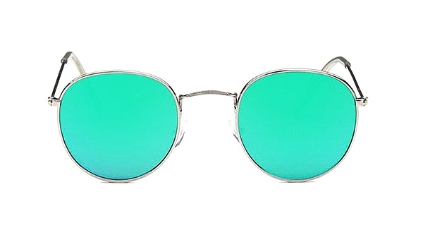 Classy Men Round Sunglasses Turquoise Silver