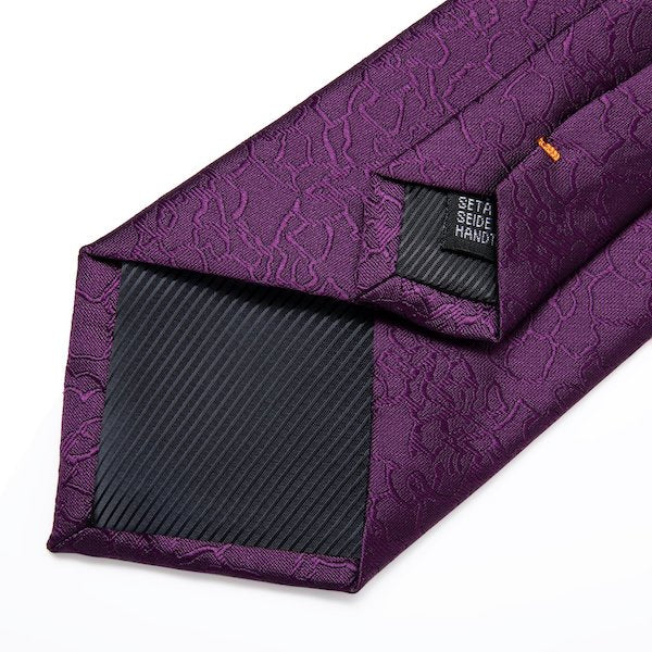 Royal purple silk necktie details