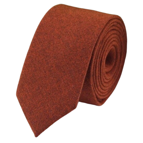 Cravatta da uomo in cotone arancione ruggine di classe