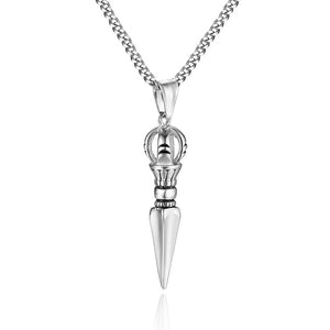 Silver dagger pendant necklace