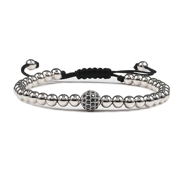 Silver adjustable luxury bracelet for men