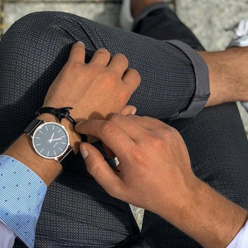 Men's Simple Watch - Black & White | Classy Men Collection
