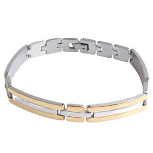 Bracciale da uomo in acciaio semplice oro argento di classe