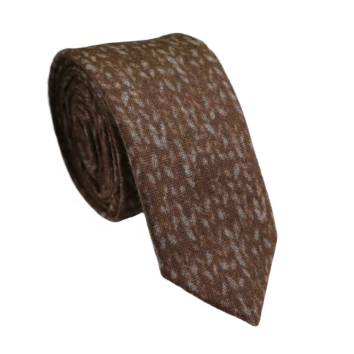 Classy Men Brown Knit Cotton Necktie