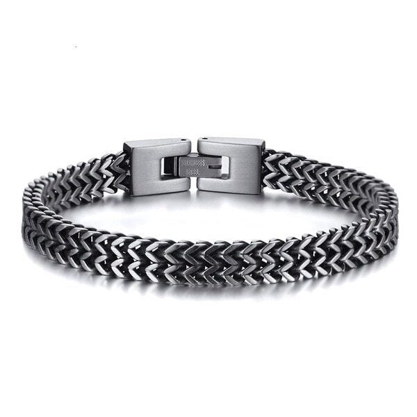 Classy Men Steel 2-Row Foxtail Bracelet
