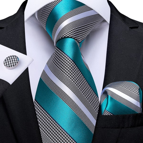 Teal turquoise striped tie