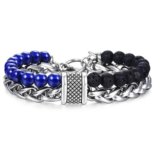 Classy Men Beaded Chain Bracelet - 6 Colors - Classy Men Collection