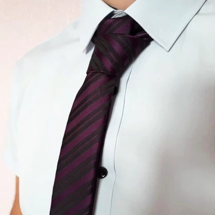 Classy Men Skinny Purple Striped Tie