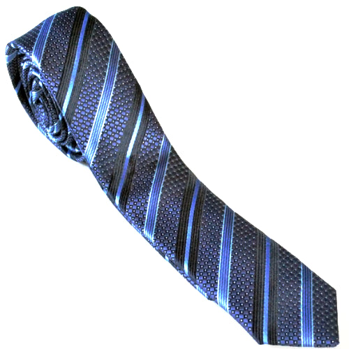 Classy Men Skinny Blue Striped Tie
