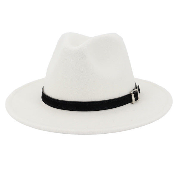 Classic white fedora hat for men