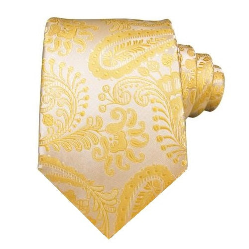Cravatta in seta con fiori paisley dorati da uomo di classe