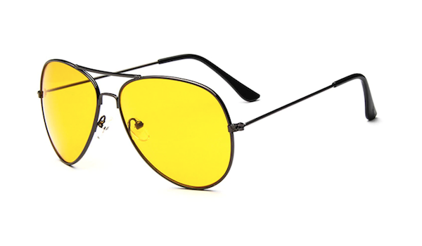 Shiny Gold Grandpa Thin Aviator Tinted Sunglasses with Yellow Sunwear  Lenses - Yesterday
