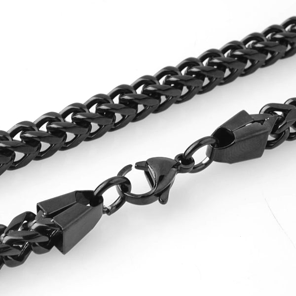 6mm Black Franco Chain Necklace Classy Men Collection