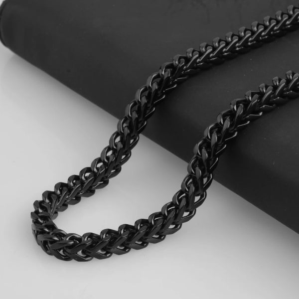 Classy Men 4mm Black Franco Chain Necklace