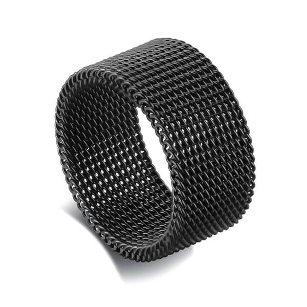 Black mesh ring for men
