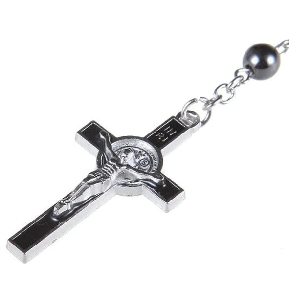 Classy Men Rosary Pendant Necklace