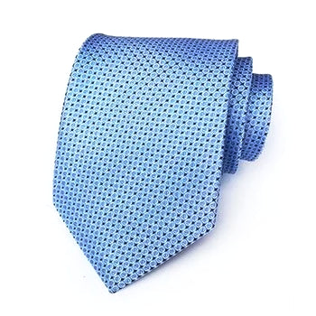 Cravatta formale in seta punteggiata blu da uomo di classe