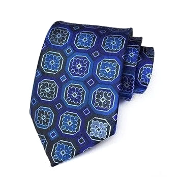 Cravatta formale in seta quadrata blu da uomo di classe