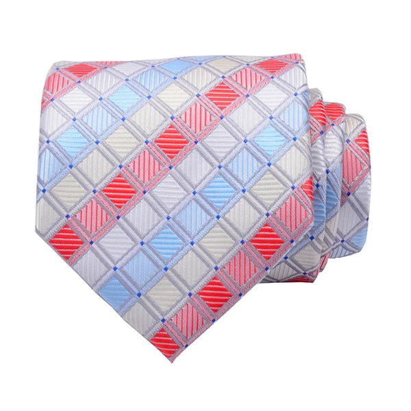 Classy Men Color Checkered Silk Necktie - Classy Men Collection