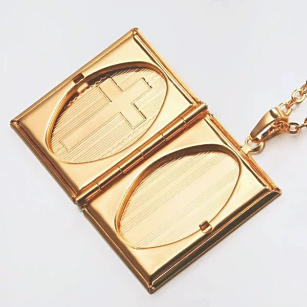 Gold Bible Locket Pendant Necklace for Men | Classy Men Collection
