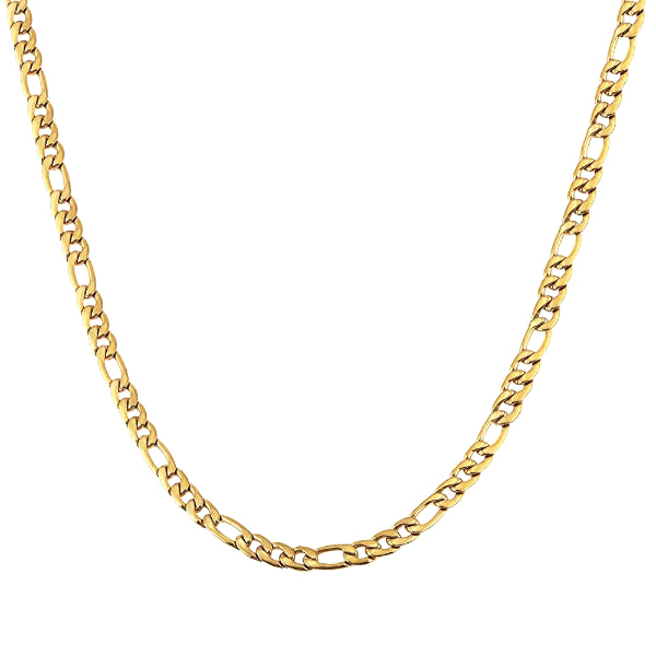 Classy Men 3mm Gold Figaro Chain Necklace