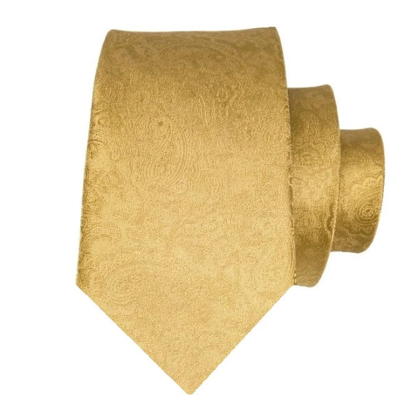 Classy Men Gold Floral Silk Tie