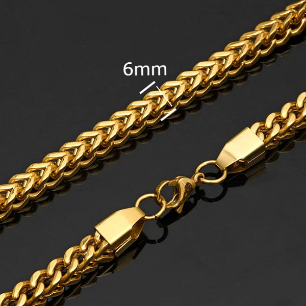 INOX 6mm 18K Gold IP Franco Chain Necklace NSTC0706G-26, Peran & Scannell  Jewelers