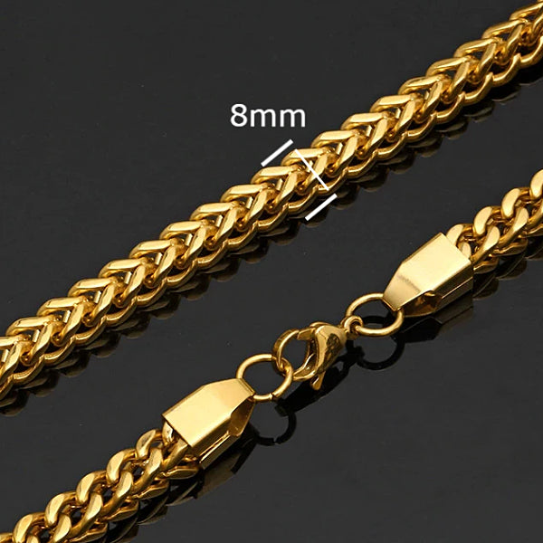 Classy Men 8mm Gold Franco Chain Necklace