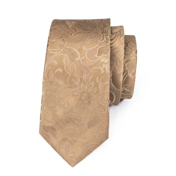 Cravatta di seta floreale oro 24k di classe da uomo