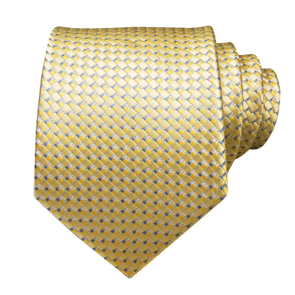 Cravatta di seta quadrata dorata da uomo di classe