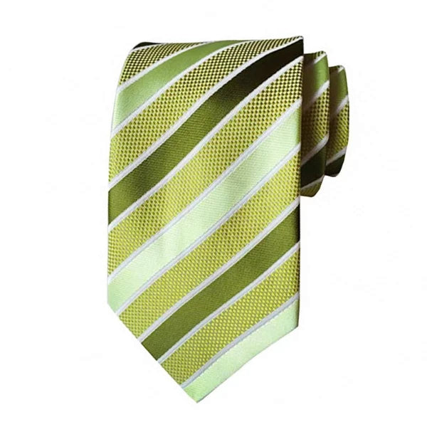 Cravatta di seta a righe verdi da uomo di classe