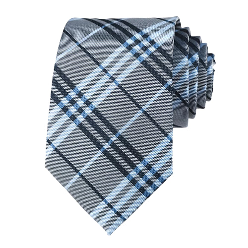 Cravatta di seta scozzese grigia da uomo di classe