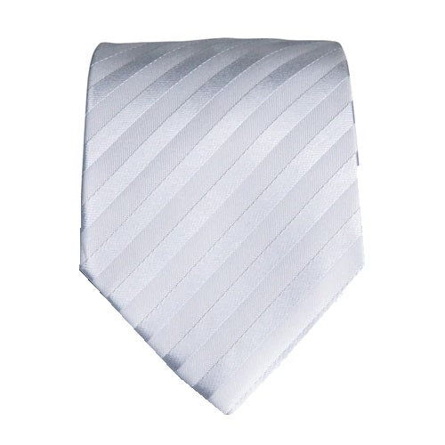 Cravatta di seta a righe argento grigio da uomo di classe