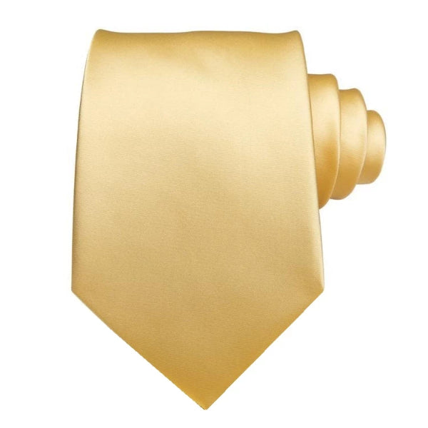 Classy Men Solid Gold Silk Tie