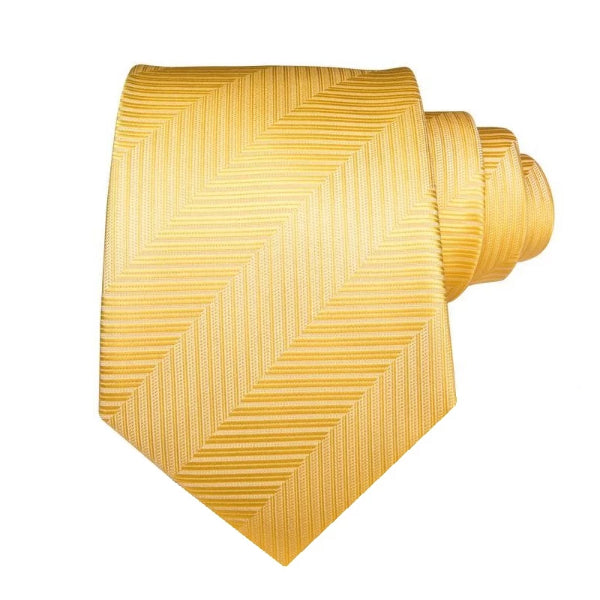 Cravatta da uomo di classe in seta dorata a righe chiare