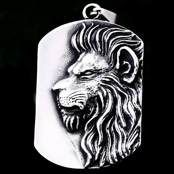 Classy Men Silver Lion Pendant Necklace