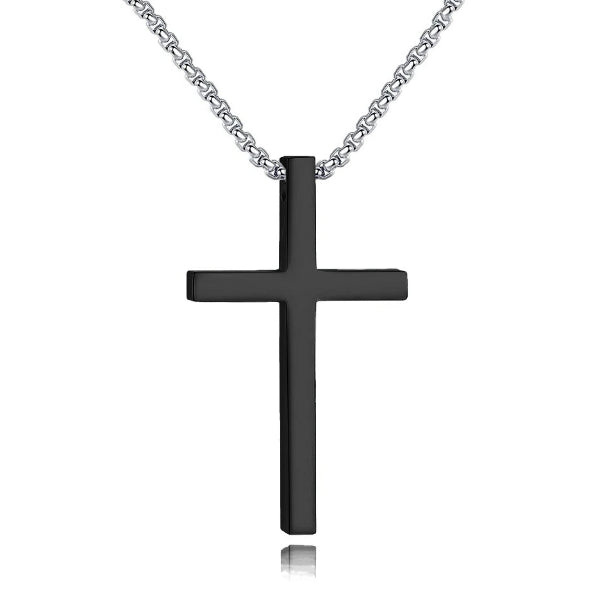 Long Black Cross Pendant Necklace for Men | Classy Men Collection