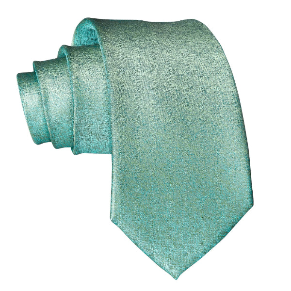 Mint green & teal static noise silk necktie