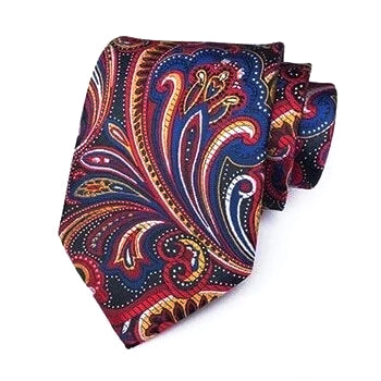 Cravatta formale da uomo in seta paisley multicolore di classe