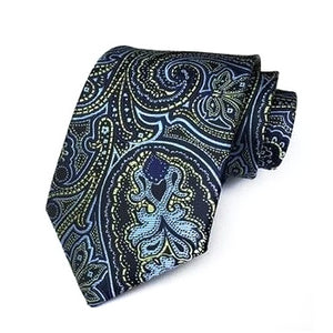 Cravatta formale da uomo in seta paisley oceanica di classe